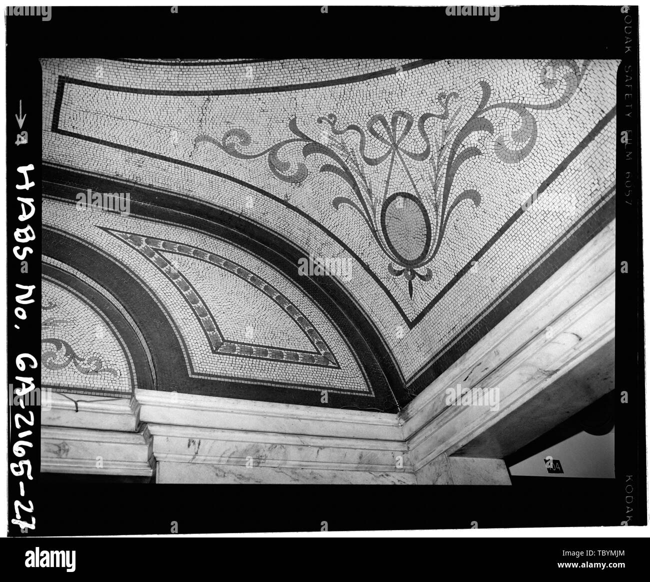 Mosaik Zwickeln in rotunda Savannah Rathaus, Bucht und Stier Straßen, Savannah, Chatham County, GA Stockfoto