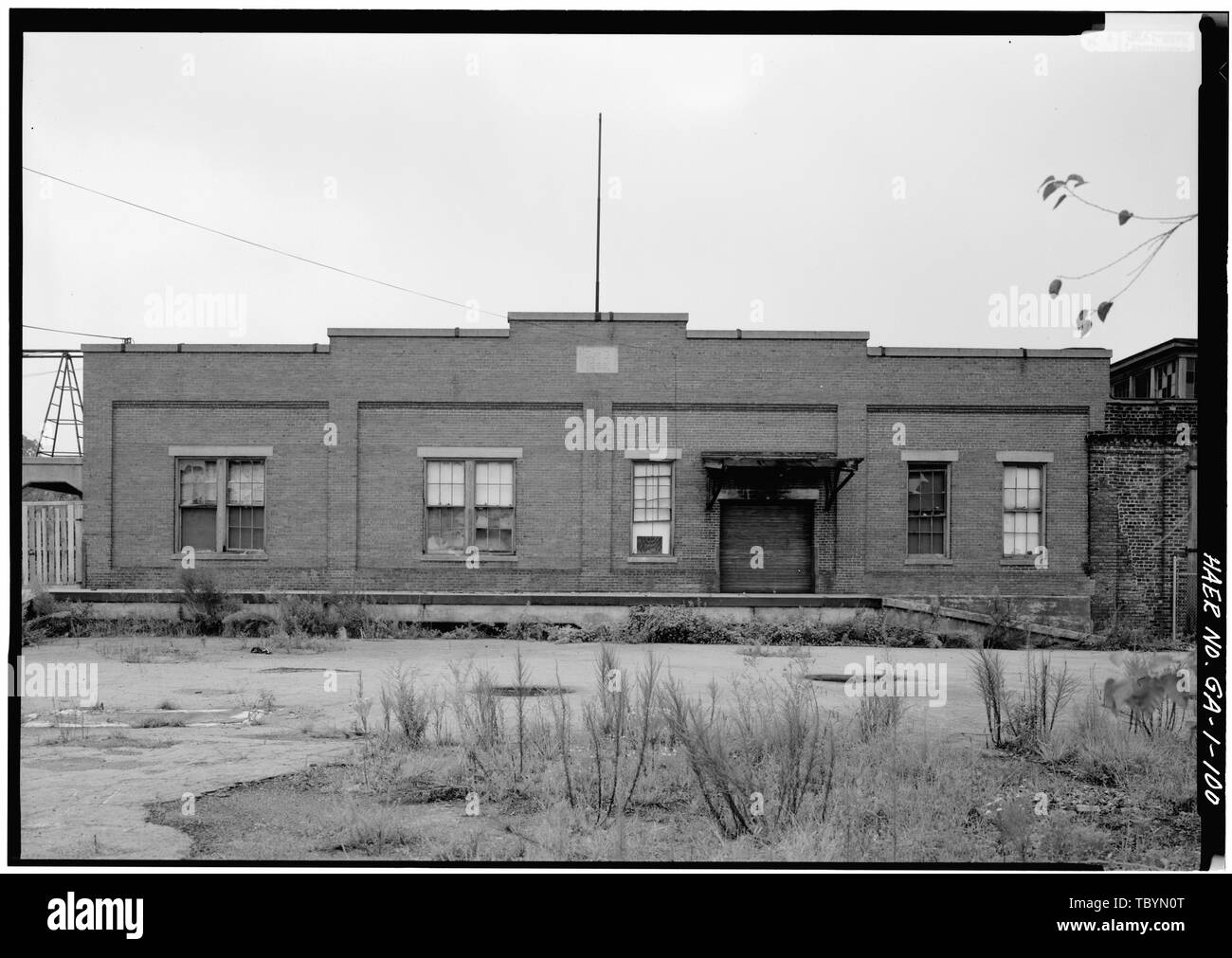 N Höhe. Zentrale von Georgia Railway, Savannah Werkstätten und Terminals, neue Lager, begrenzt durch West Broad, Jones, West Grenze und Rumpf Straßen, Savannah, Chatham County, GA Stockfoto