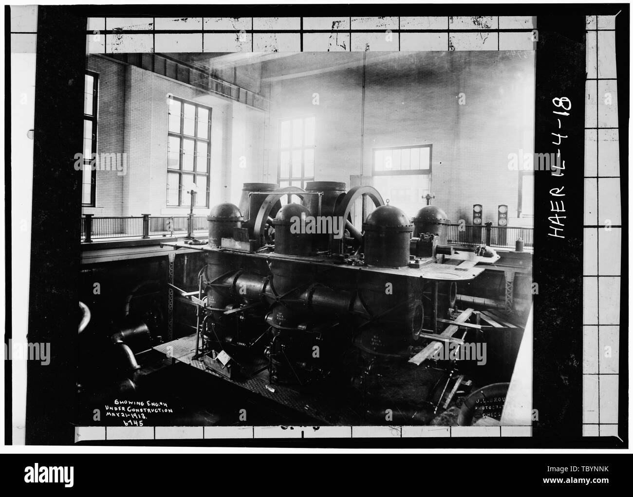 Nr. 4 Motor. Lakeview Pumpstation, Clarendon und Montrose Avenue, Chicago, Cook County, IL Stockfoto
