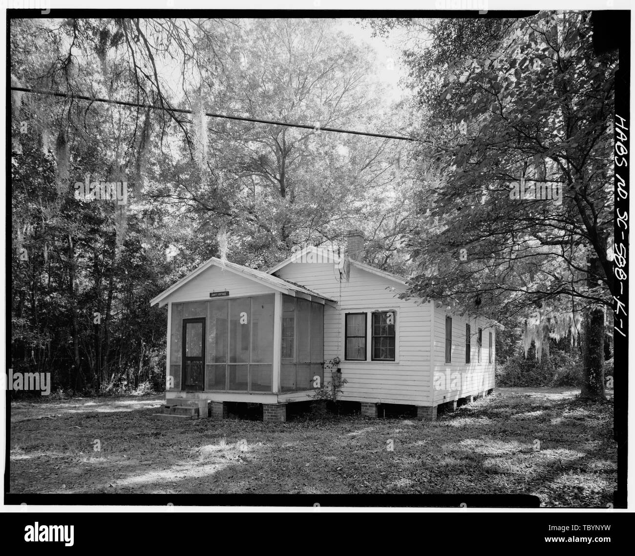 Norden (VORNE) ELEVATION Penn School Historic District, Gantt Cottage, SC Route 37, 1 Meile südlich von Frogmore, St. Helena, Frogmore, Beaufort County, SC Stockfoto