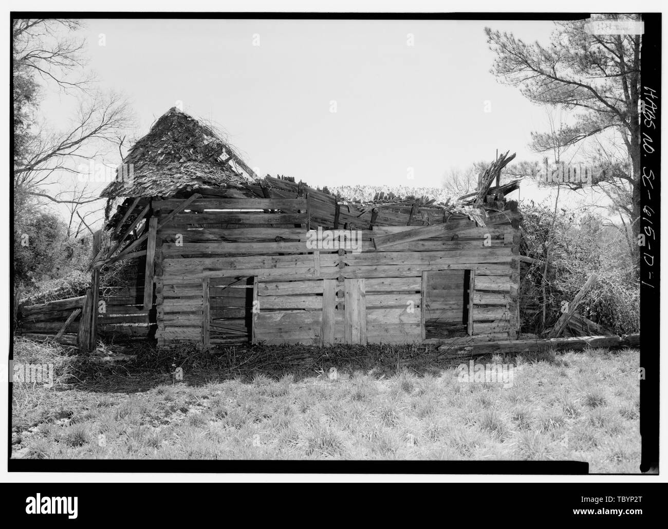 Norden (VORNE) Höhe, Blick nach Süden Williams Platz, doppelt Anmelden Scheune, SC Landstrasse 113, 34 Km nördlich von SC Landstrasse 235, Glenn Federn, Spartanburg County, SC Stockfoto