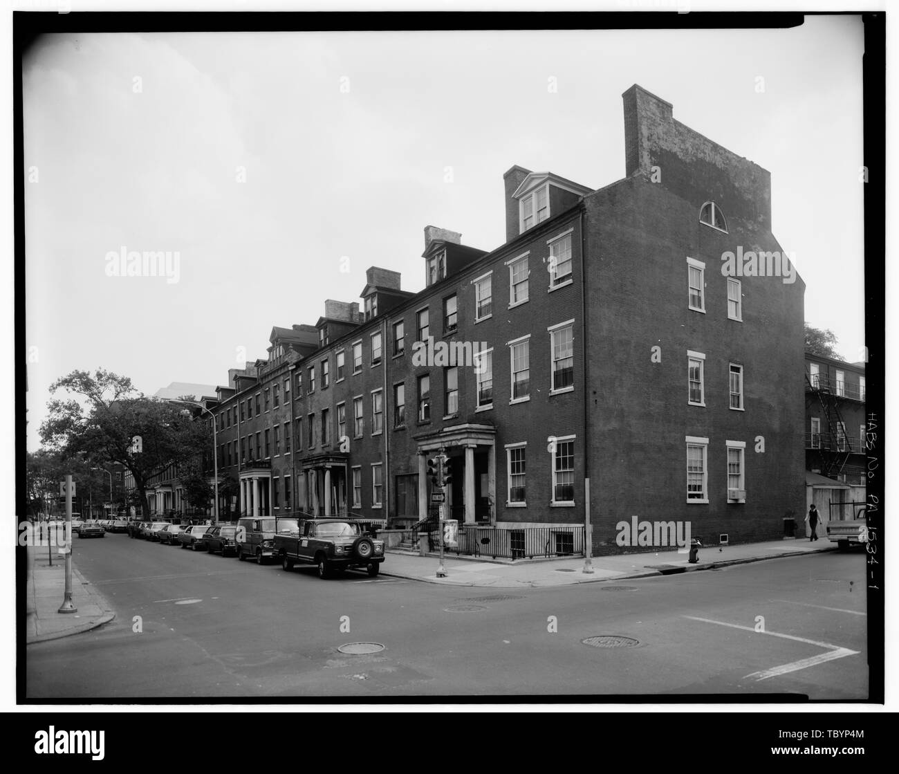 Norden (VORNE) Fassaden, DIE WEST END WALL Portico Square, 900930 Spruce Street, Philadelphia, Philadelphia County, PA Stockfoto