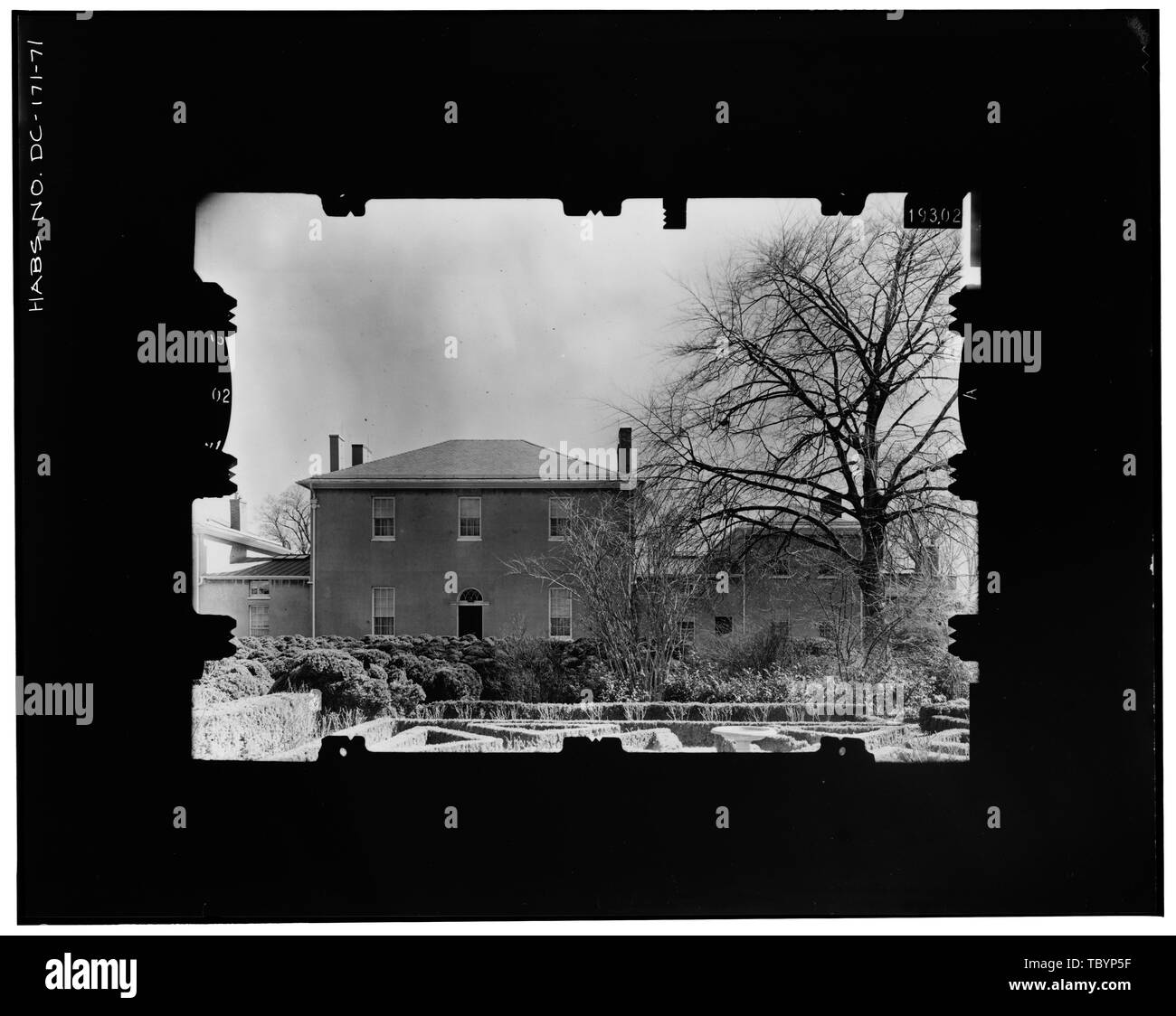 Norden (Garten) Erhöhungen Kopie Foto von photogrammetrischen Platte LCHABSGS 05U 195903 R. Tudor Place, 1644 Thirtyfirst Straße, Northwest, Washington, District of Columbia, DC Stockfoto