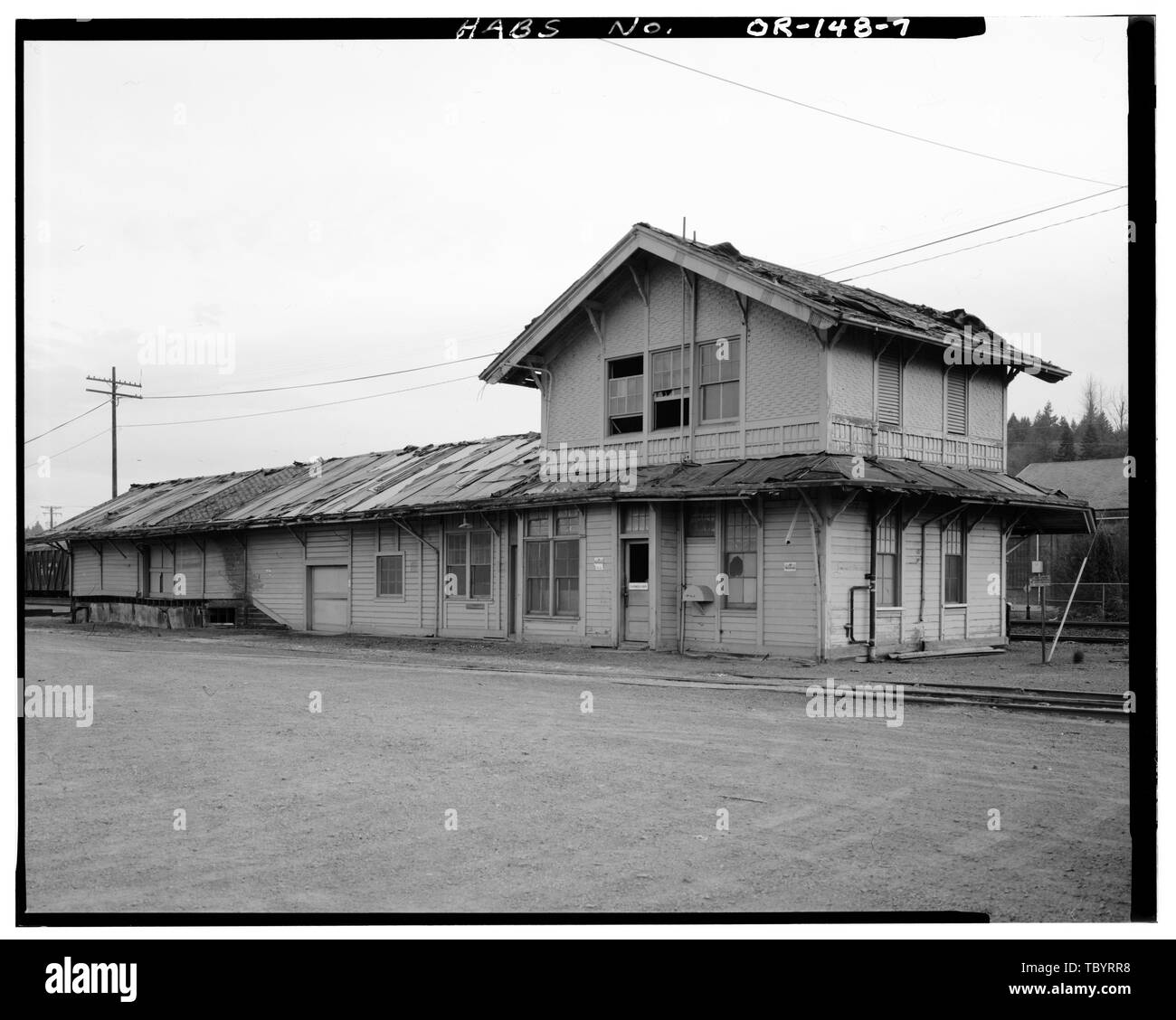 Nord- und Westseite Southern Pacific Railroad Station, 310 South 7th Street, Springfield, Lane County, ODER Stockfoto