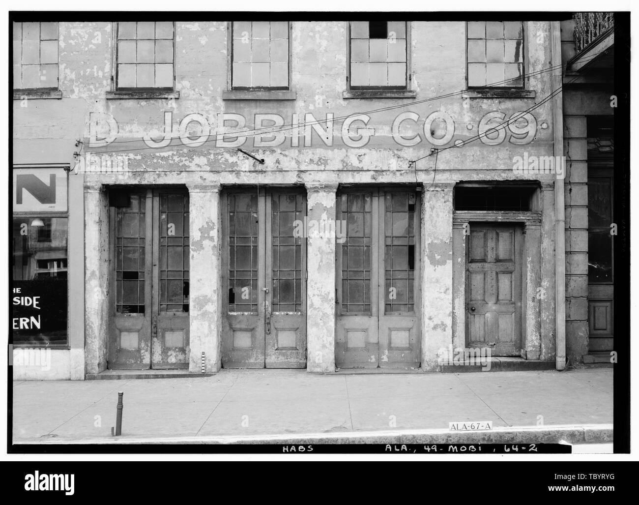 Historischer amerikanischer Gebäude Umfrage E. W. Russell, Fotograf, Mai 25, 1936 NORTH ELEVATION (VORNE) 6769 Government Street (gewerbliche Gebäude), Mobile, Mobile County, AL Stockfoto