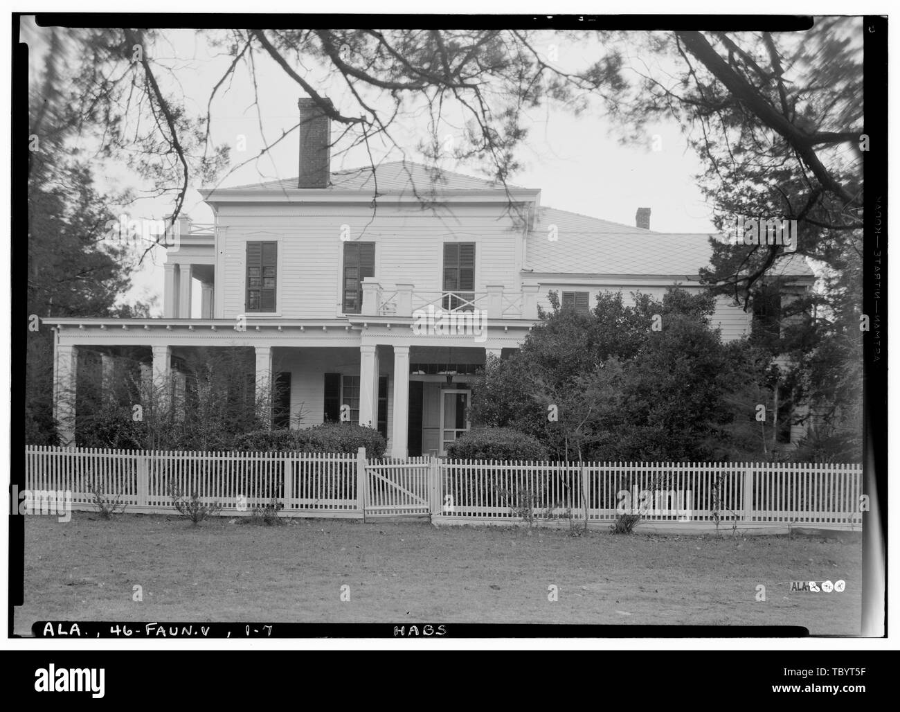 Historischer amerikanischer Gebäude Umfrage Alex Bush, Fotograf, November 11, 1936 NORTH ELEVATION SEITE Cedar Grove, Uniontown Straße, Faunsdale, Marengo County, AL Stockfoto