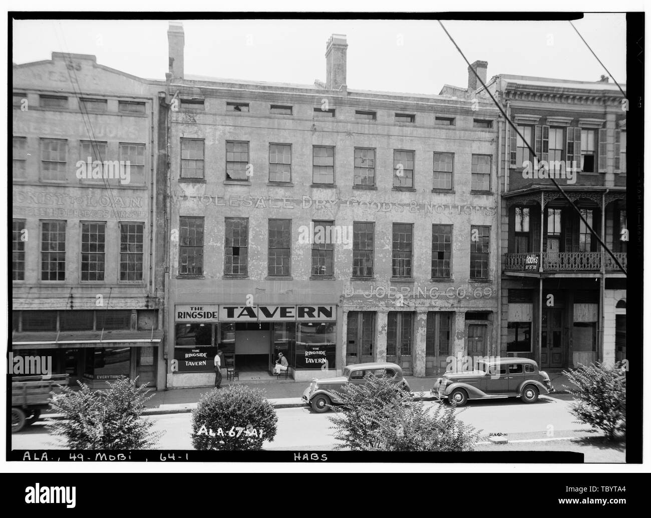 Historischer amerikanischer Gebäude Umfrage E. W. Russell, Fotograf, Mai 25, 1936 NORTH ERHÖHUNG VON VORNE (ALLGEMEINE ANSICHT) 6769 Government Street (gewerbliche Gebäude), Mobile, Mobile County, AL Stockfoto