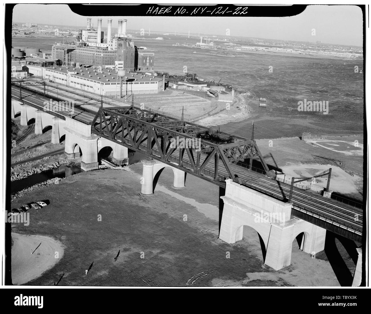 New York Bronx verbinden Eisenbahn Brücke Töten. Randalls Island, New York Co., NY. Sec. 4207, MP 8.54. Nordosten Railroad Corridor, Amtrak Route zwischen New York und New JerseyNew YorkConnecticut staatlichen Linien, New York, New York County, NY Stockfoto