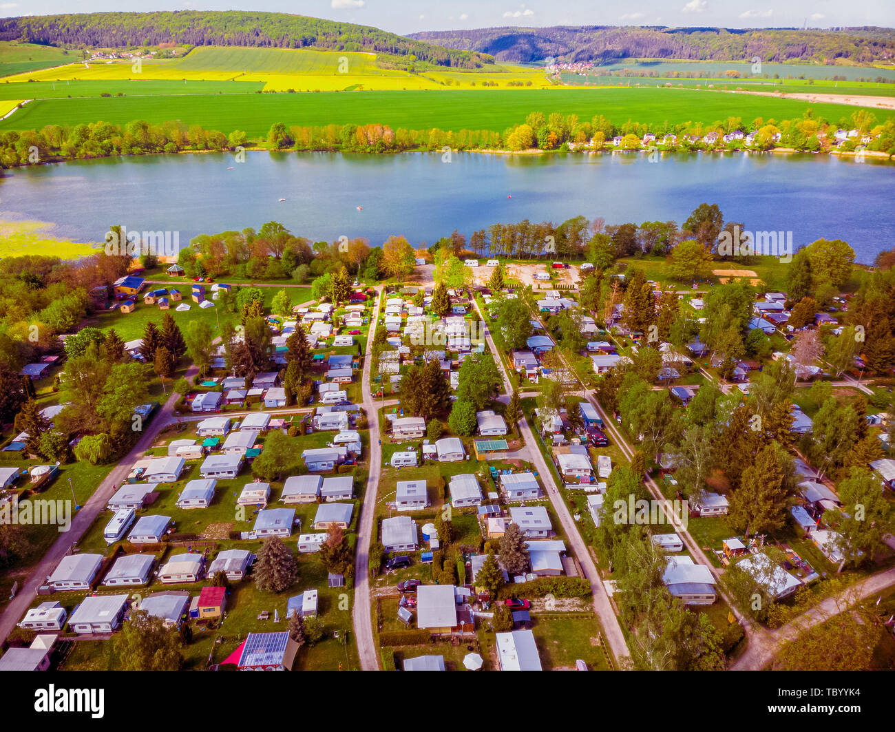 Campingplatz Stausee Hohenfelden bei Erfurt Stockfotografie - Alamy