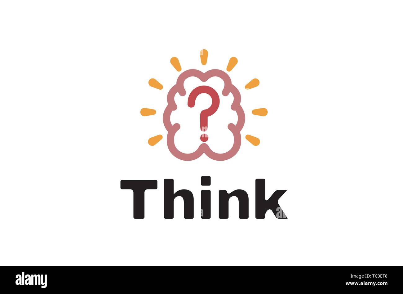 Think Abstract Simple Brain Logo Symbol Design Illustration Stock Vektor