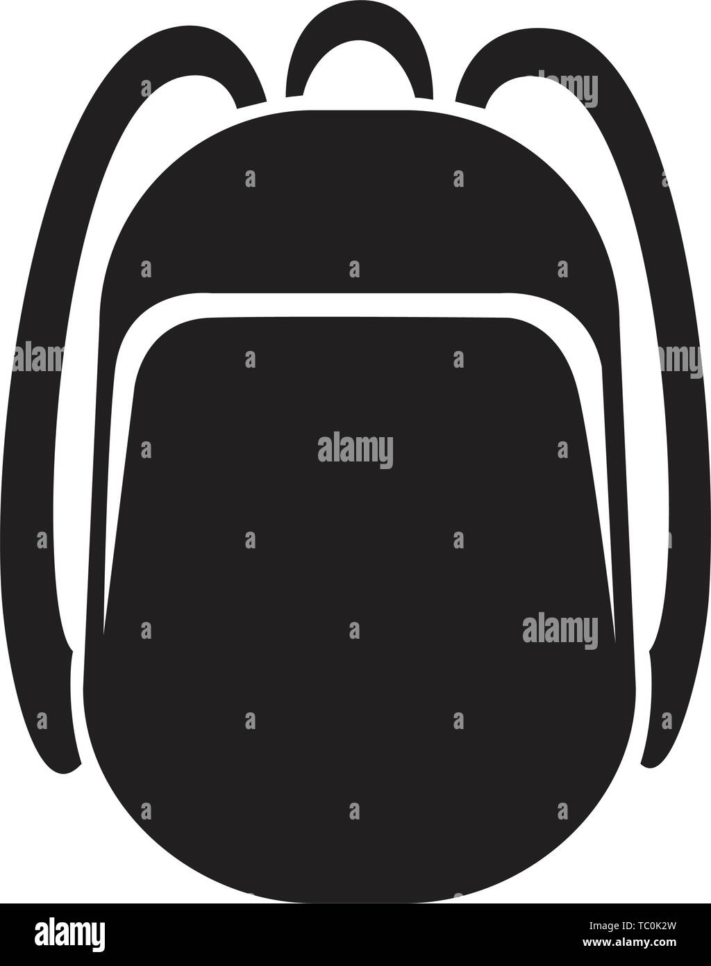 Rucksack Symbol einfarbige Silhouette. Knapsack. Schultasche. Sack Vector Illustration. Schwarz und Weiß Stock Vektor