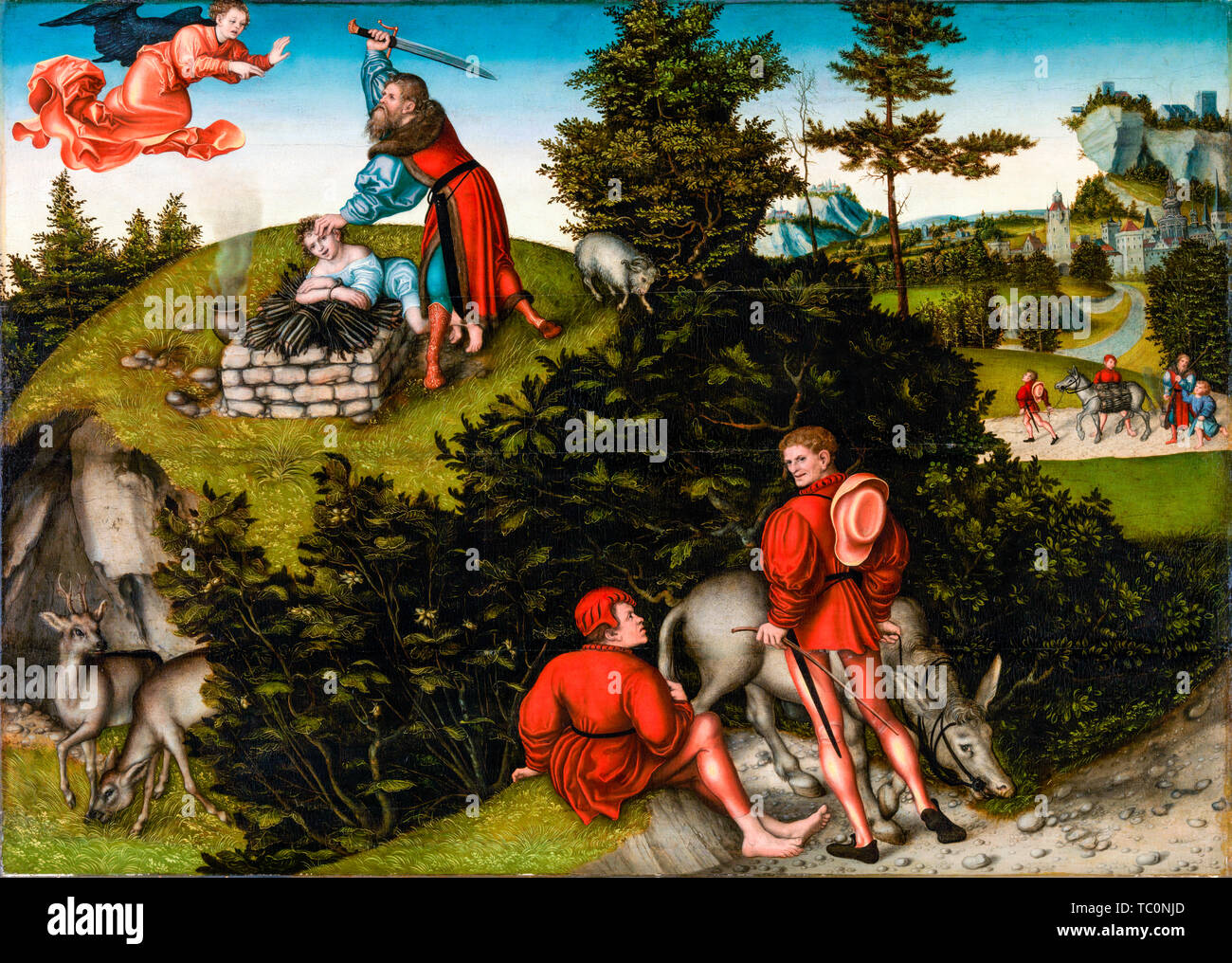 Lucas Cranach der Ältere, Die Opfer Abrahams, Malerei, 1530 Stockfoto
