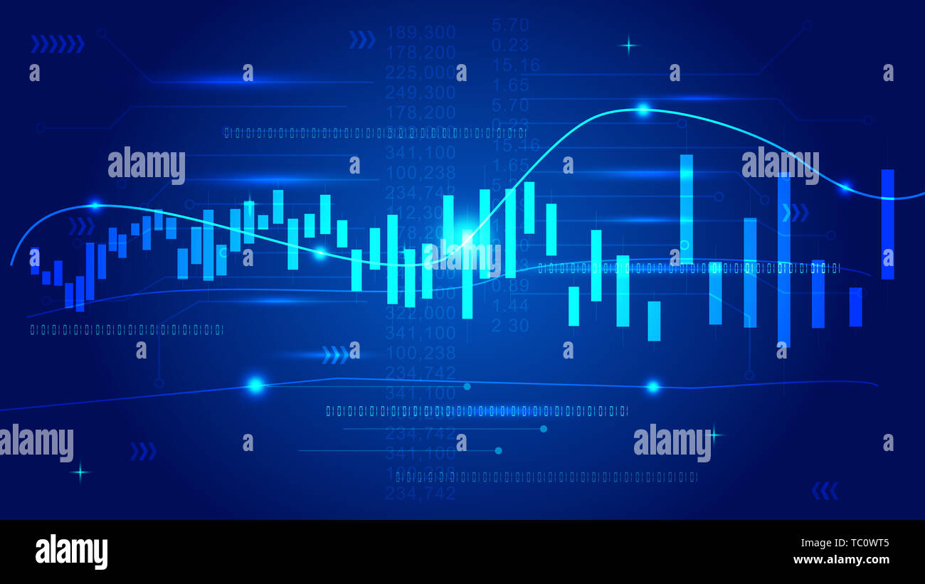 Finanzielle Kurve Hintergrund Stockfoto