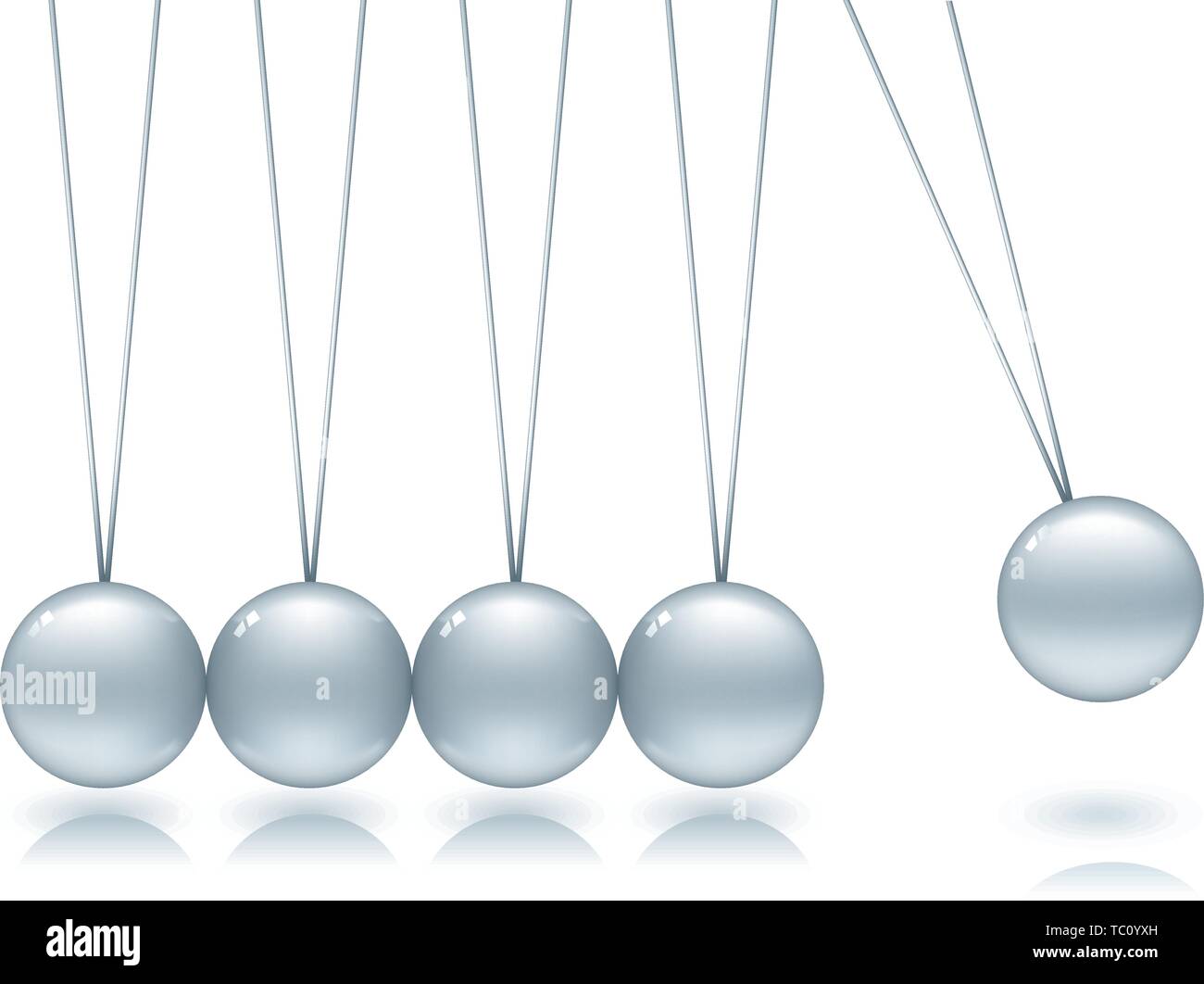 Vector Illustration. Glänzend und weich Newton Wiege in Bewegung. Stock Vektor