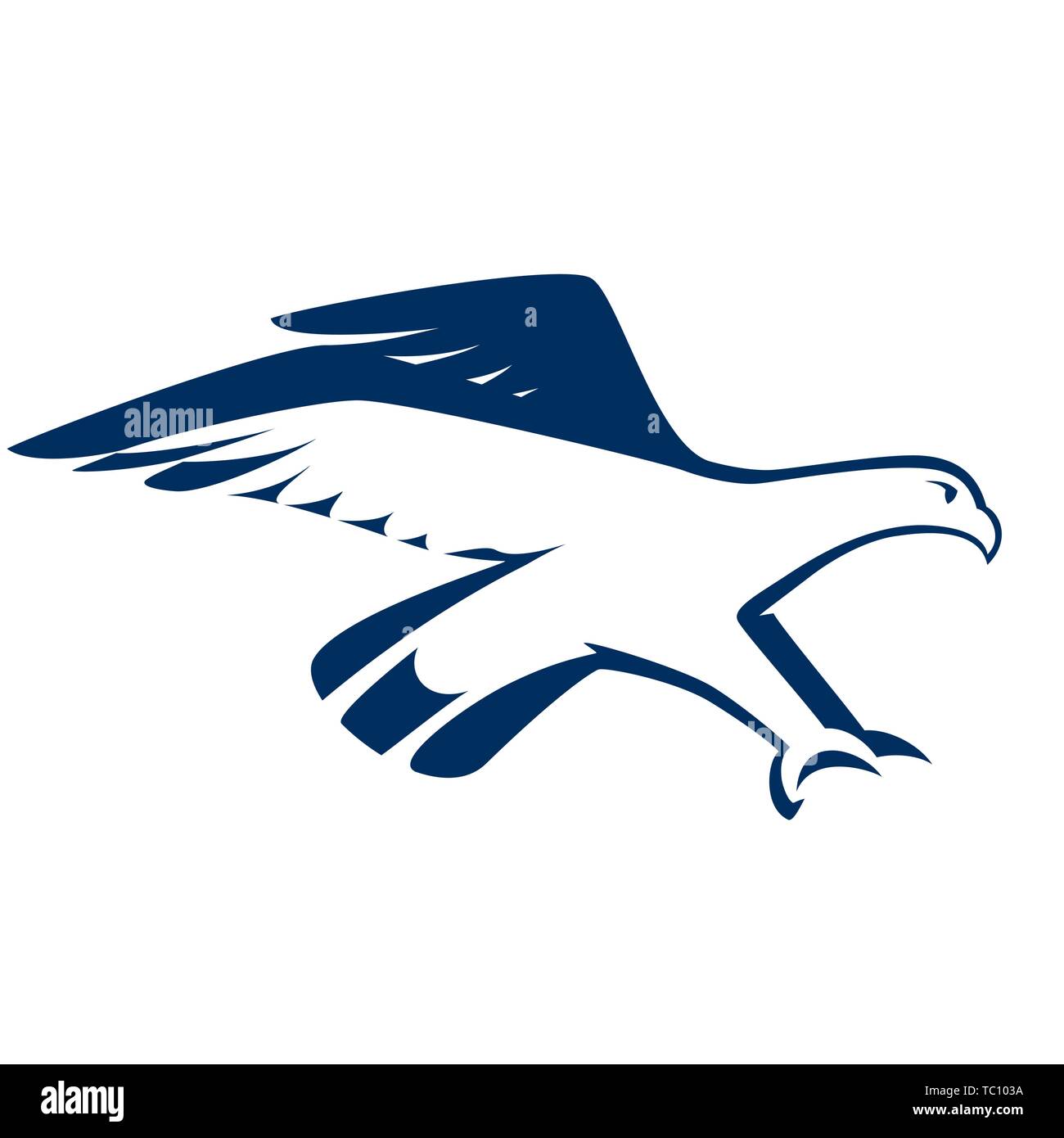 Vector Illustration Blue Eagle Symbol Isoliert Einfache Und Geometrischen Formen Stock Vektorgrafik Alamy