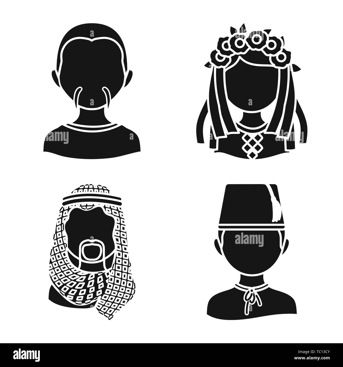 Isoliertes Objekt von Person und Kultur Symbol. Satz von Person und Race stock Symbol für das Web. Stock Vektor