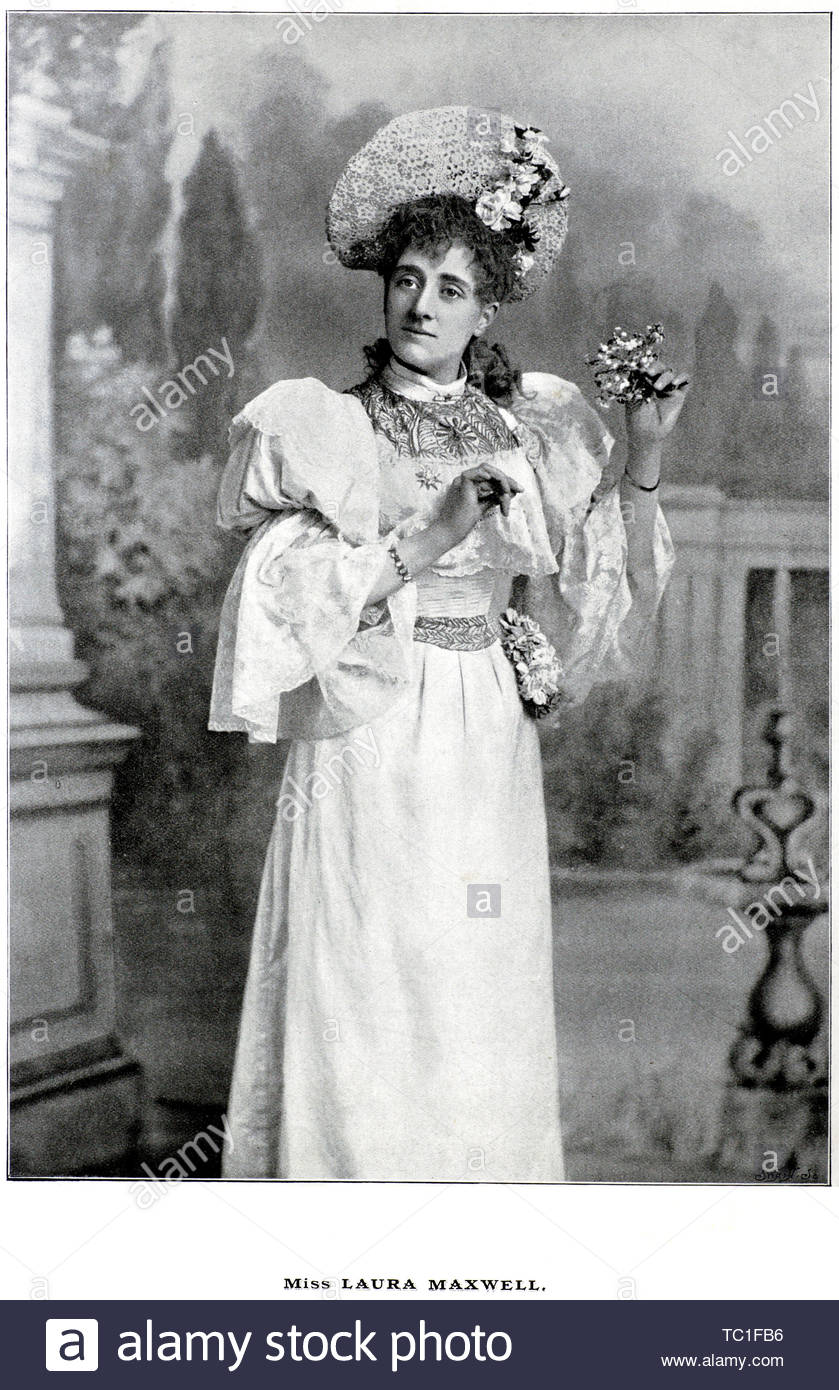 Miss Laura Maxwell Porträt war ein viktorianischen Ära Schauspielerin, Foto aus dem Jahr 1890 s Stockfoto