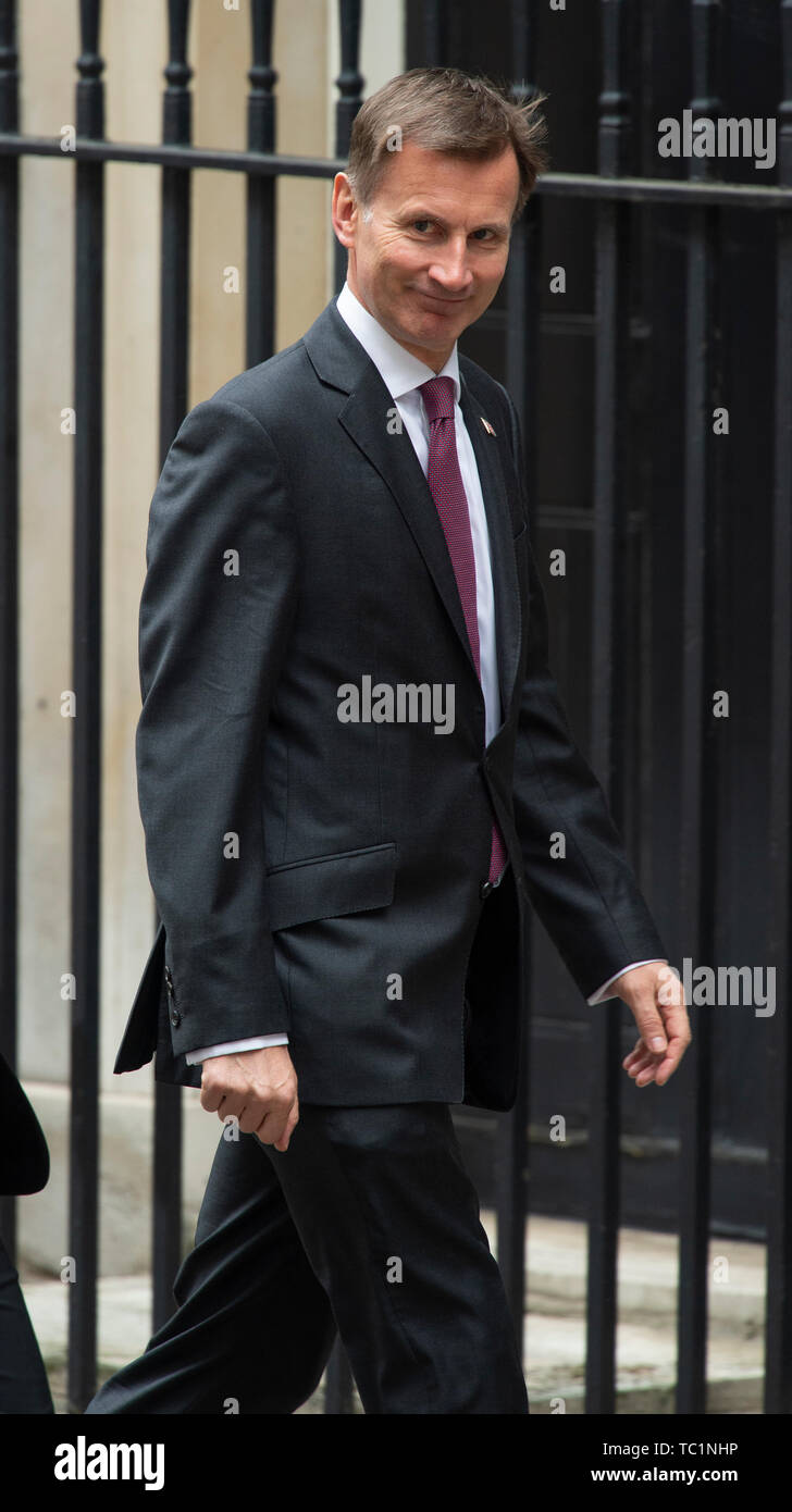 Jeremy Hunt MP kommt an 10 Downing Street für ein Treffen während des zweiten Tages der US-Präsidenten und der First Lady des dreitägigen Staatsbesuch. Stockfoto