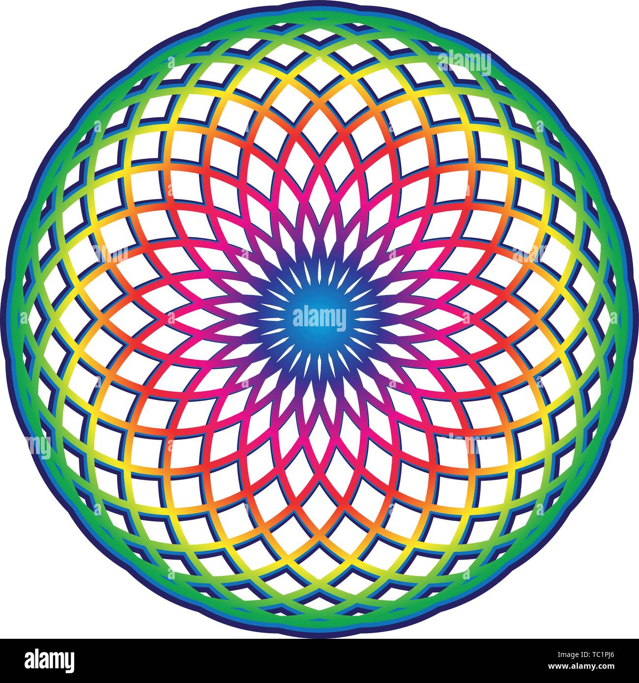 Einfache rainbow Kreis Mandala Stock Vektor