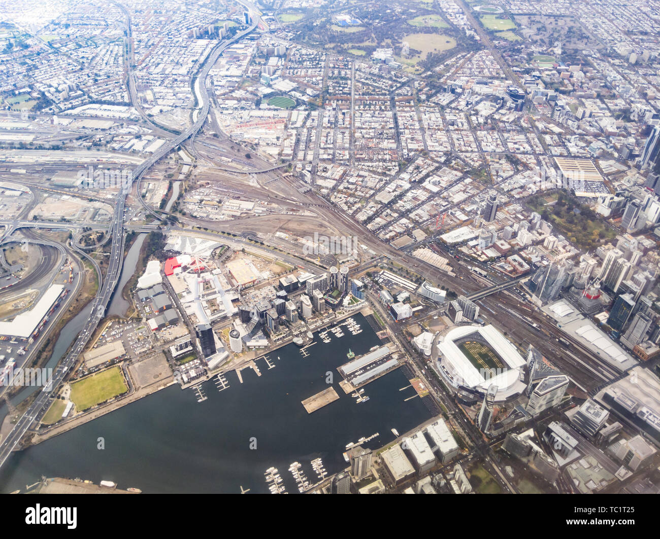 Luftaufnahme über Melbourne Australien Stockfoto