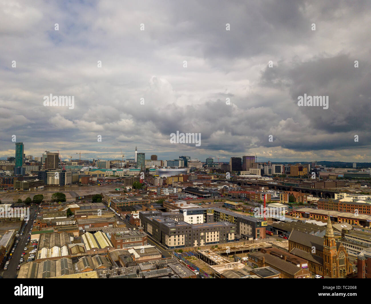 Luftbild der Innenstadt Skyline von Birmingham, Großbritannien Stockfoto