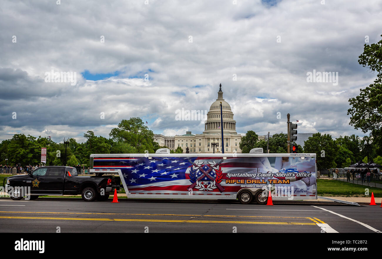 Spartanburg County Polizei Gewehr Drill Team Truck vor dem Capitol in Washington DC, USA geparkt am 14. Mai 2019 Stockfoto