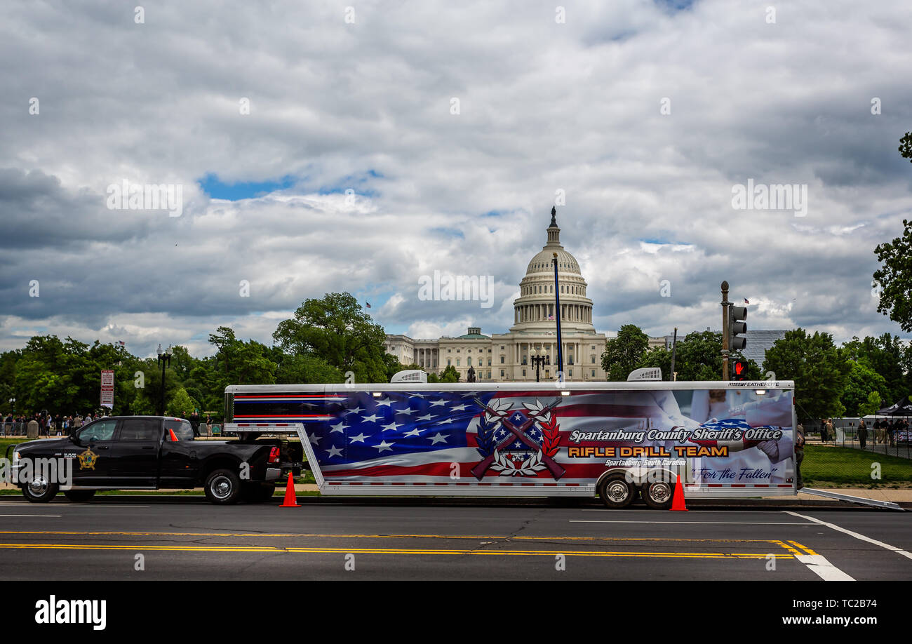 Spartanburg County Polizei Gewehr Drill Team Truck vor dem Capitol in Washington DC, USA geparkt am 14. Mai 2019 Stockfoto