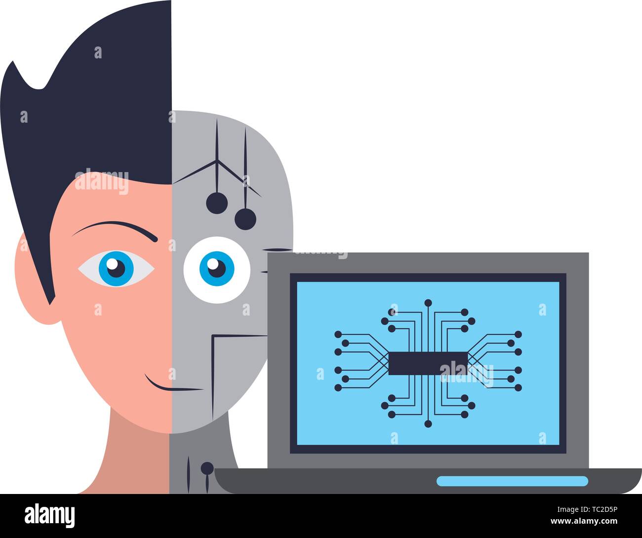 Künstliche Intelligenz Symbole Konzept Cartoon Stock-Vektorgrafik - Alamy