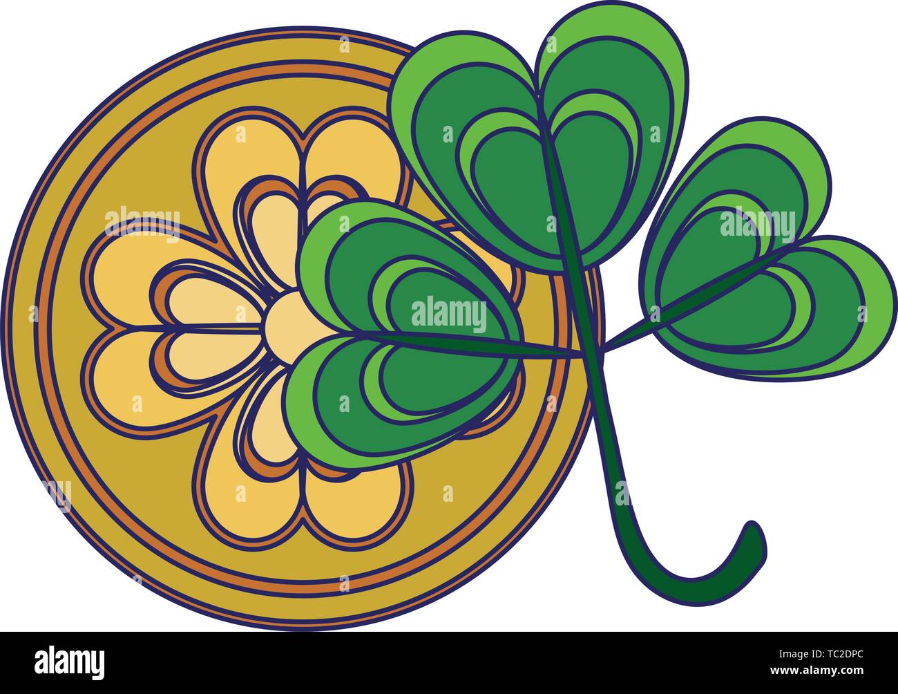 Saint Patrick's Day irish Feier blaue Linien Stock Vektor