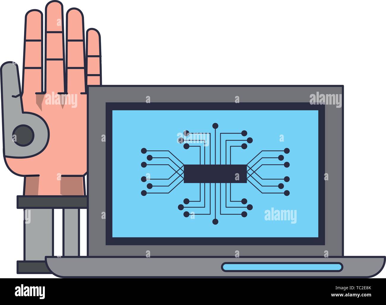 Künstliche Intelligenz Symbole Konzept Cartoon Stock-Vektorgrafik - Alamy