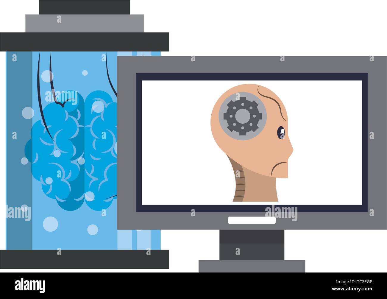 Künstliche Intelligenz Symbole Konzept Cartoon Stock-Vektorgrafik - Alamy