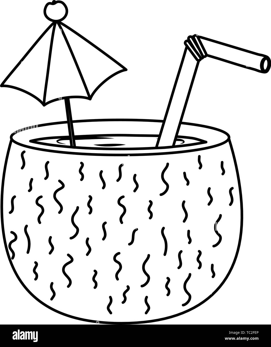 Coconut cocktail Design, Alkohol Getränke Glas Bar Getränke- und Sommer Thema Vector Illustration Stock Vektor