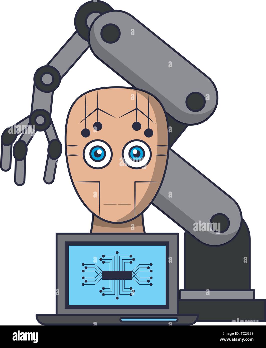 Künstliche Intelligenz Symbole Konzept Cartoon Stock-Vektorgrafik - Alamy
