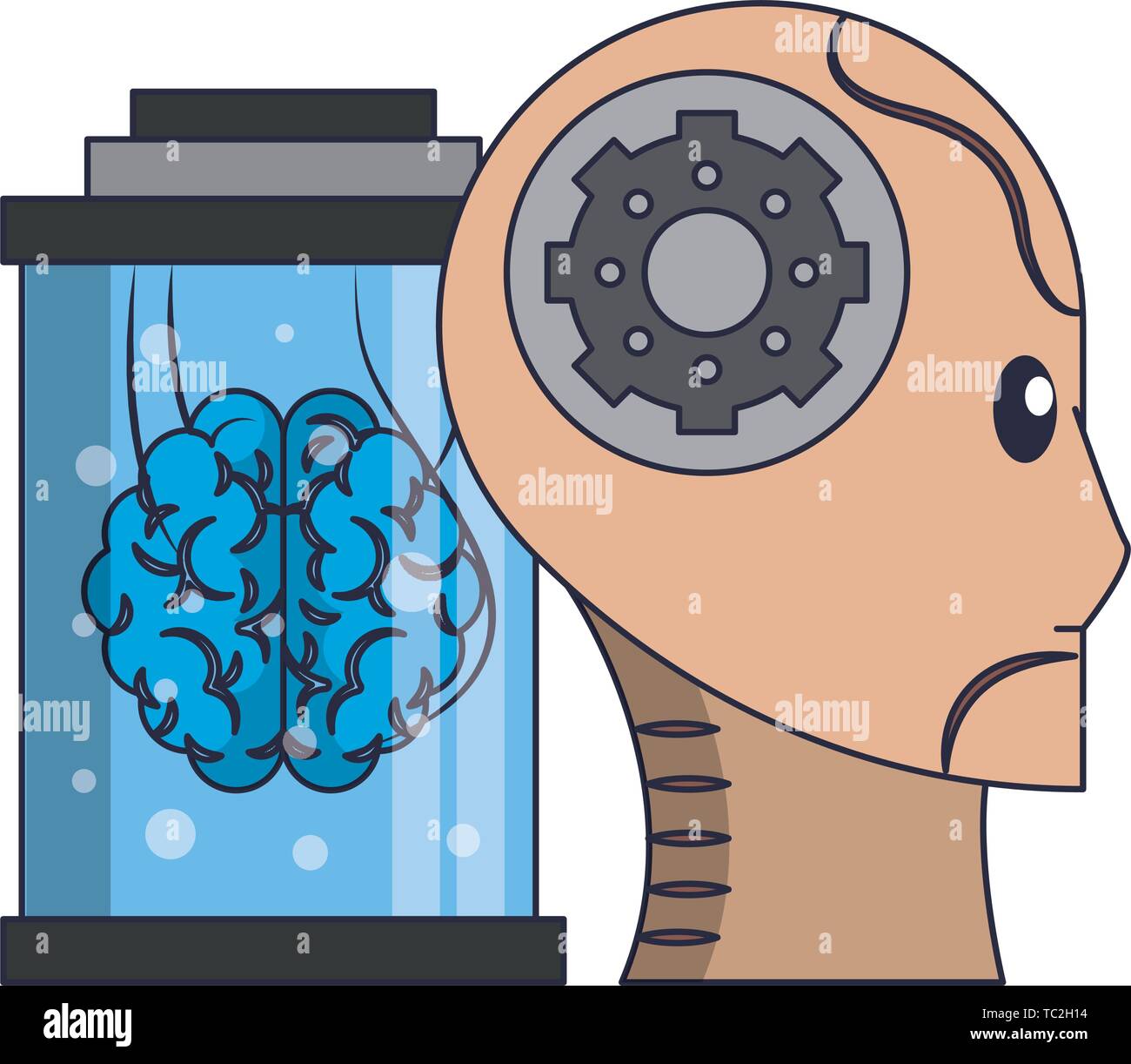Künstliche Intelligenz Symbole Konzept Cartoon Stock-Vektorgrafik - Alamy