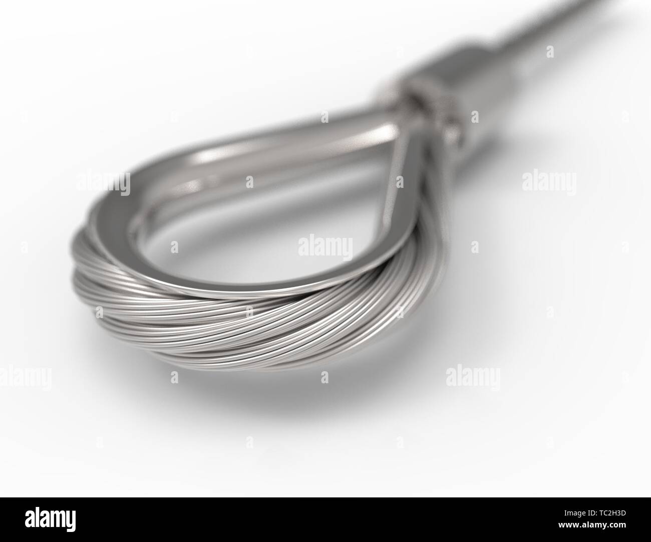 3D-Rendering von einem Draht Kabel in Weiß studio Hintergrund isoliert Stockfoto