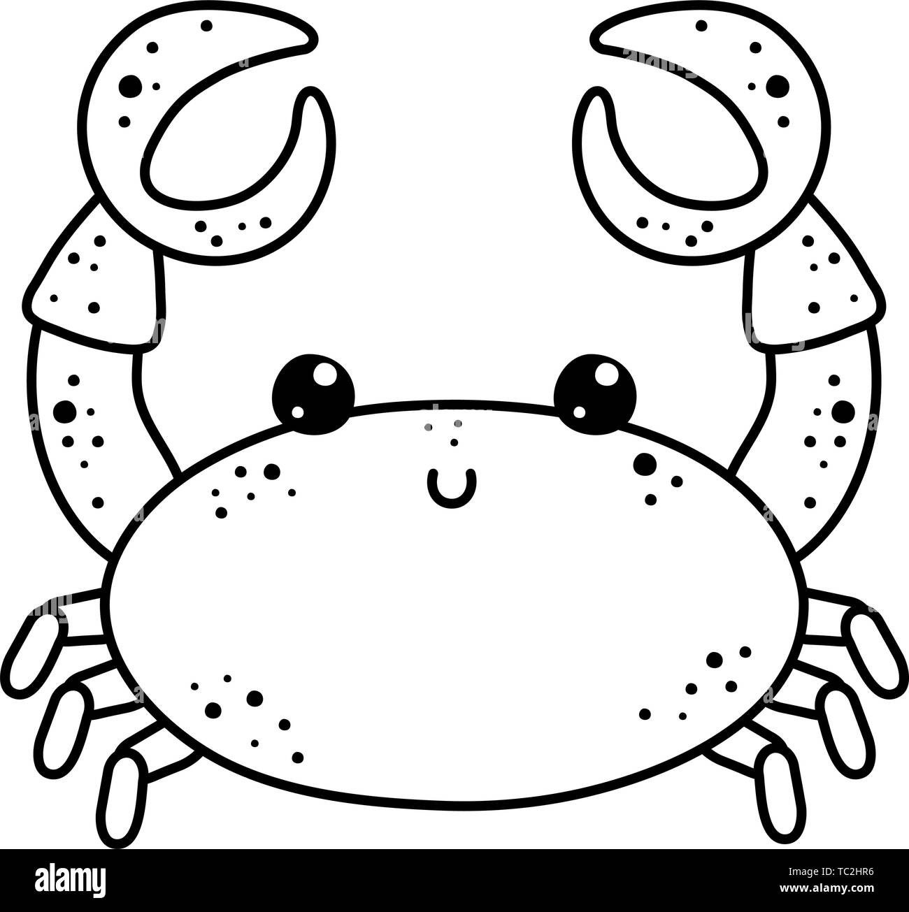 Krabbe cartoon Design, Meer Natur Strand Unterwasser- und Aquarium Thema Vector Illustration Stock Vektor