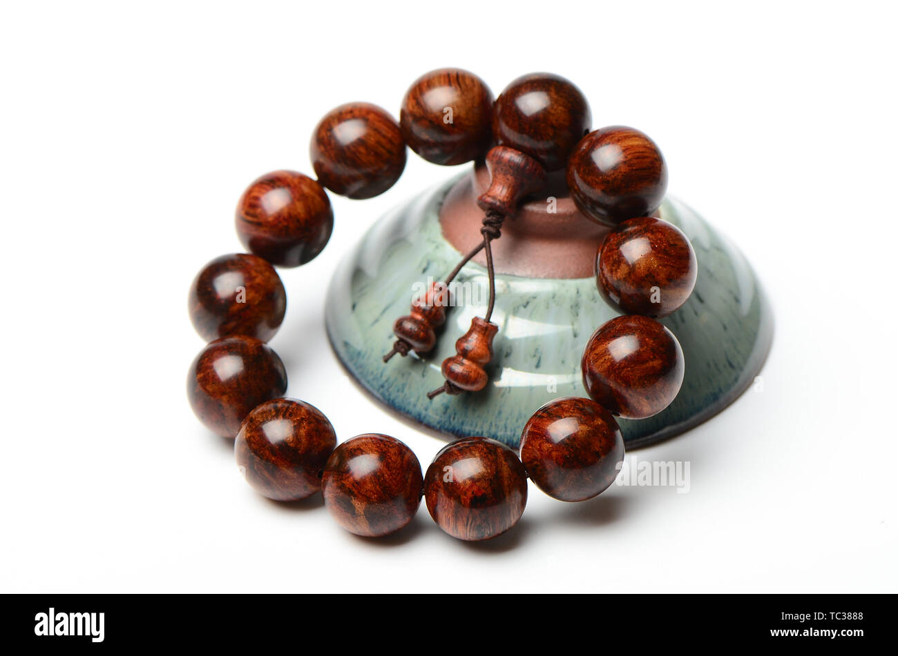 Palisander willow Hainan Huanghua birne Buddha Raupe handstring Stockfoto