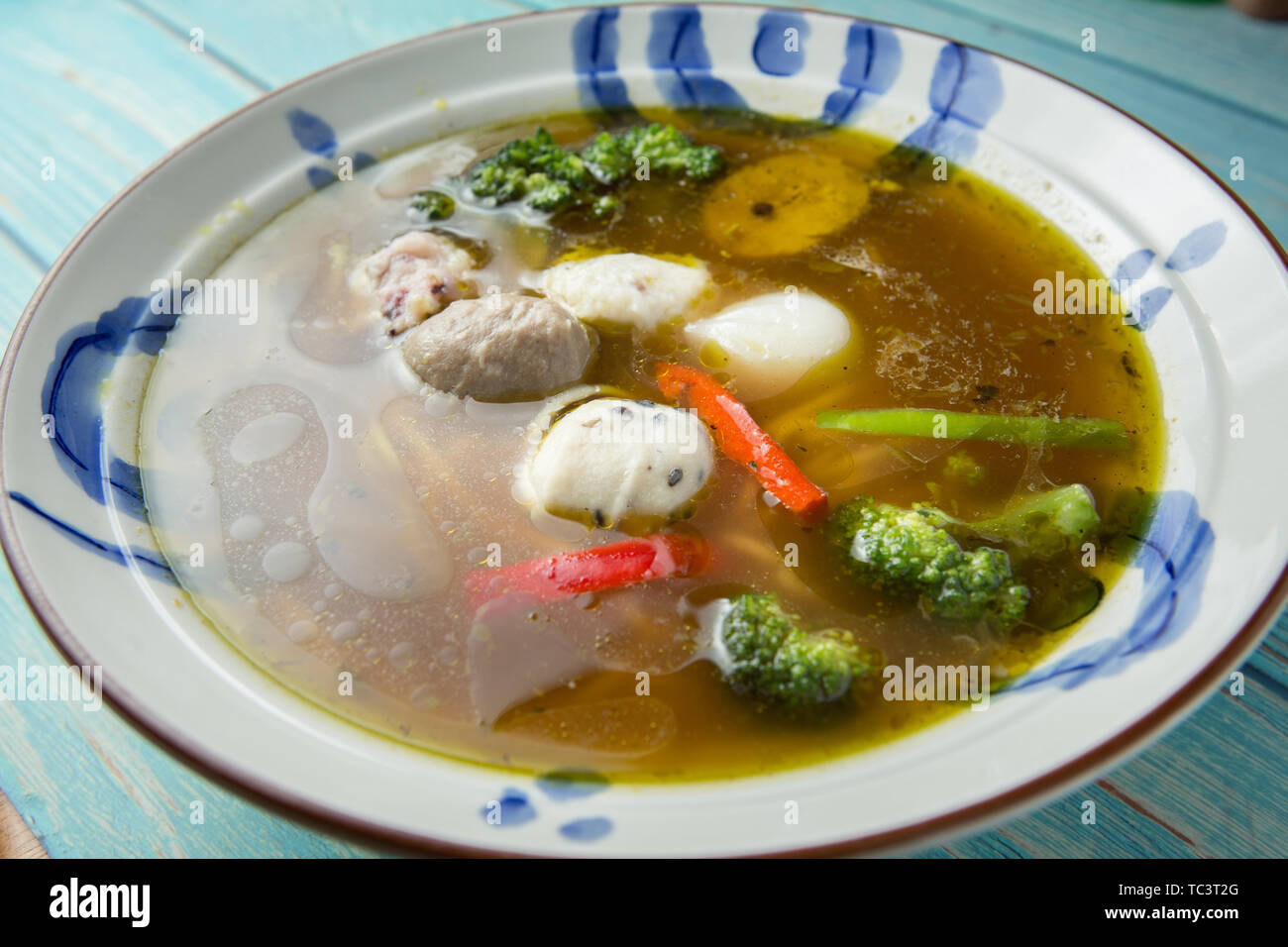 Fisch Pille Nudeln Stockfoto