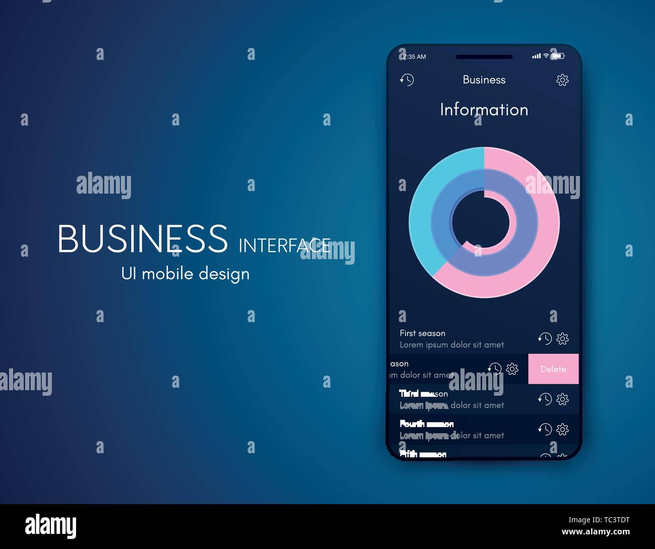 Vektorgrafiken mobile Infografiken mit drei Optionen. Vorlage für die Erstellung von mobilen Anwendungen, Workflow Layout, Schaltplan, Banner, Web Design Stock Vektor
