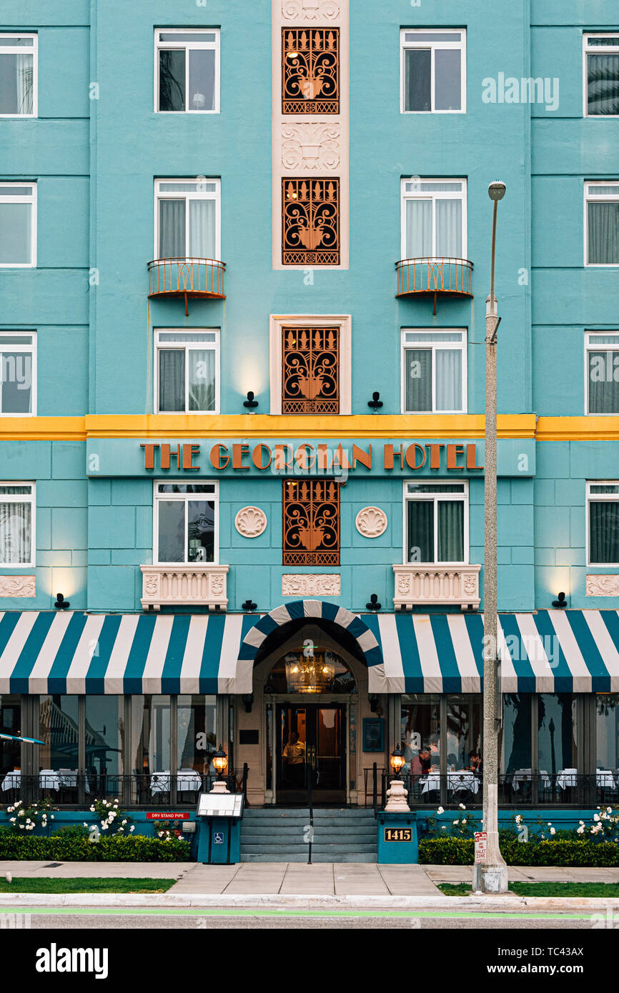 Das Georgian Hotel, ein art deco Gebäude in Santa Monica, Los Angeles, Kalifornien Stockfoto