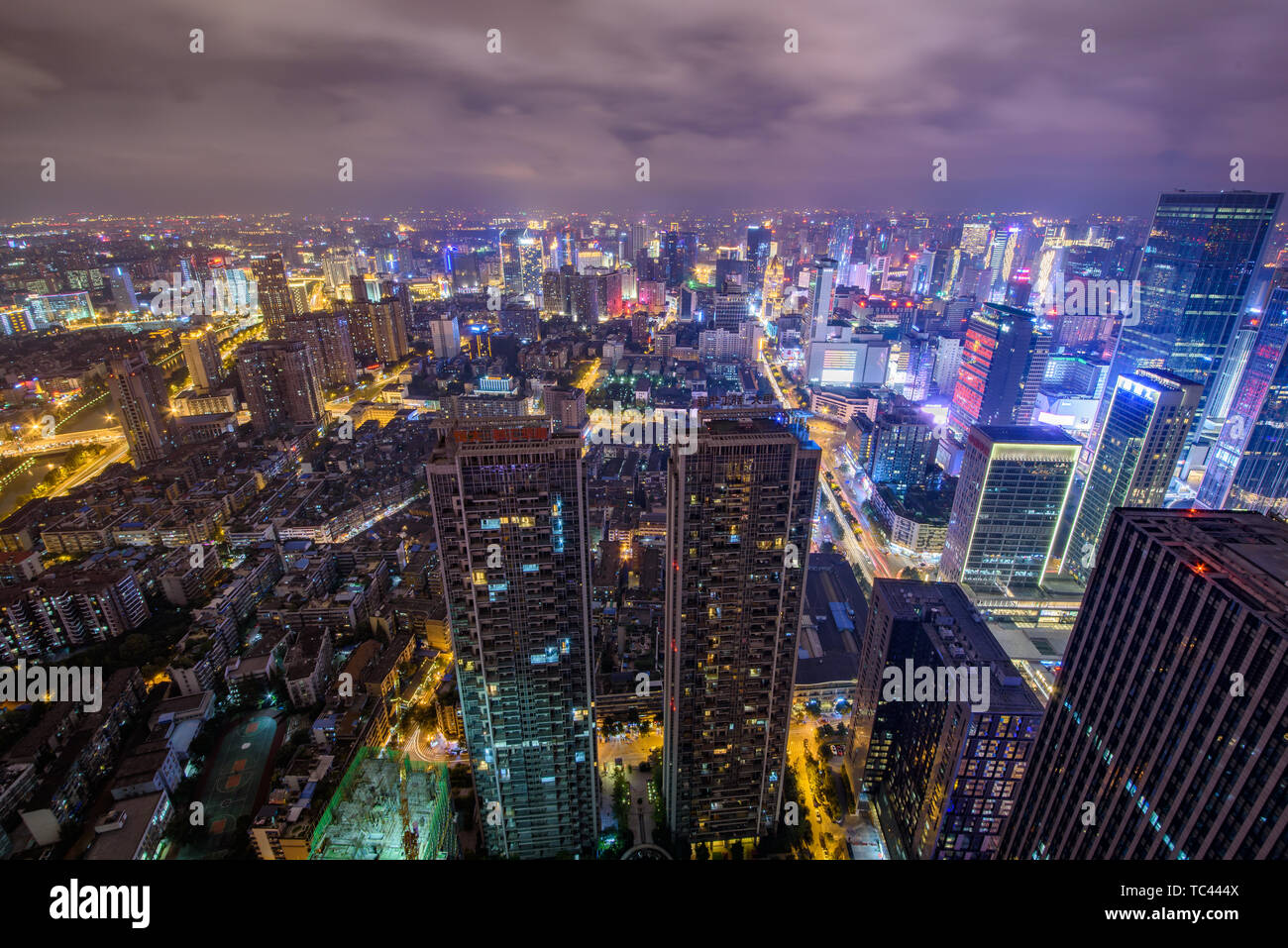 Chengdu City Skyline Stockfoto