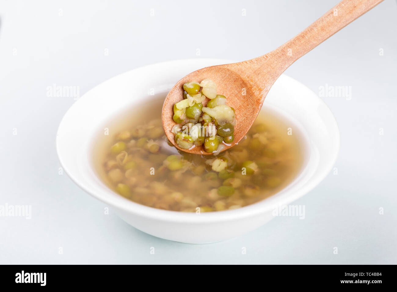 Grüne Bohnensuppe Stockfoto