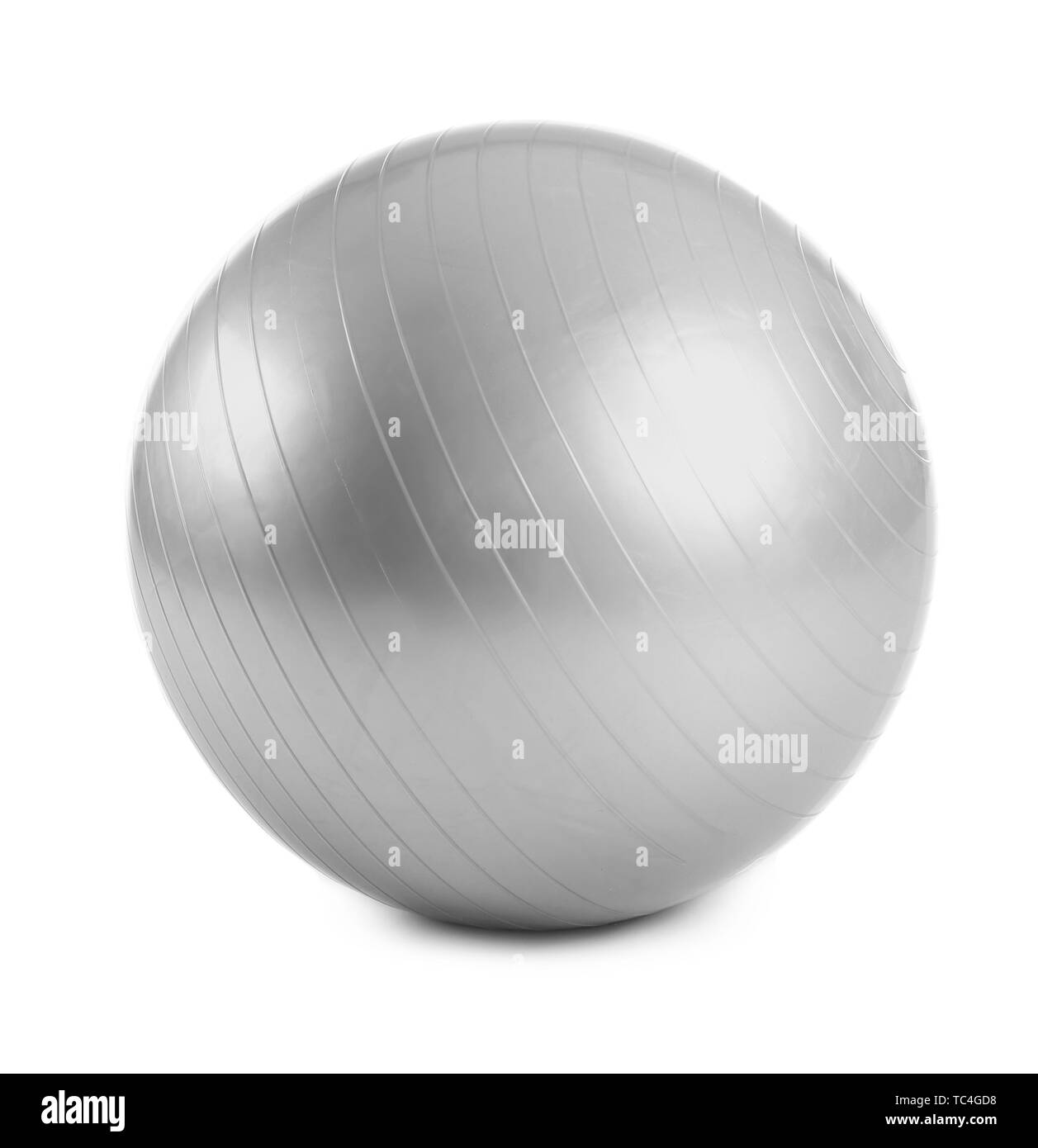 Fitness Ball auf weißem Hintergrund Stockfoto