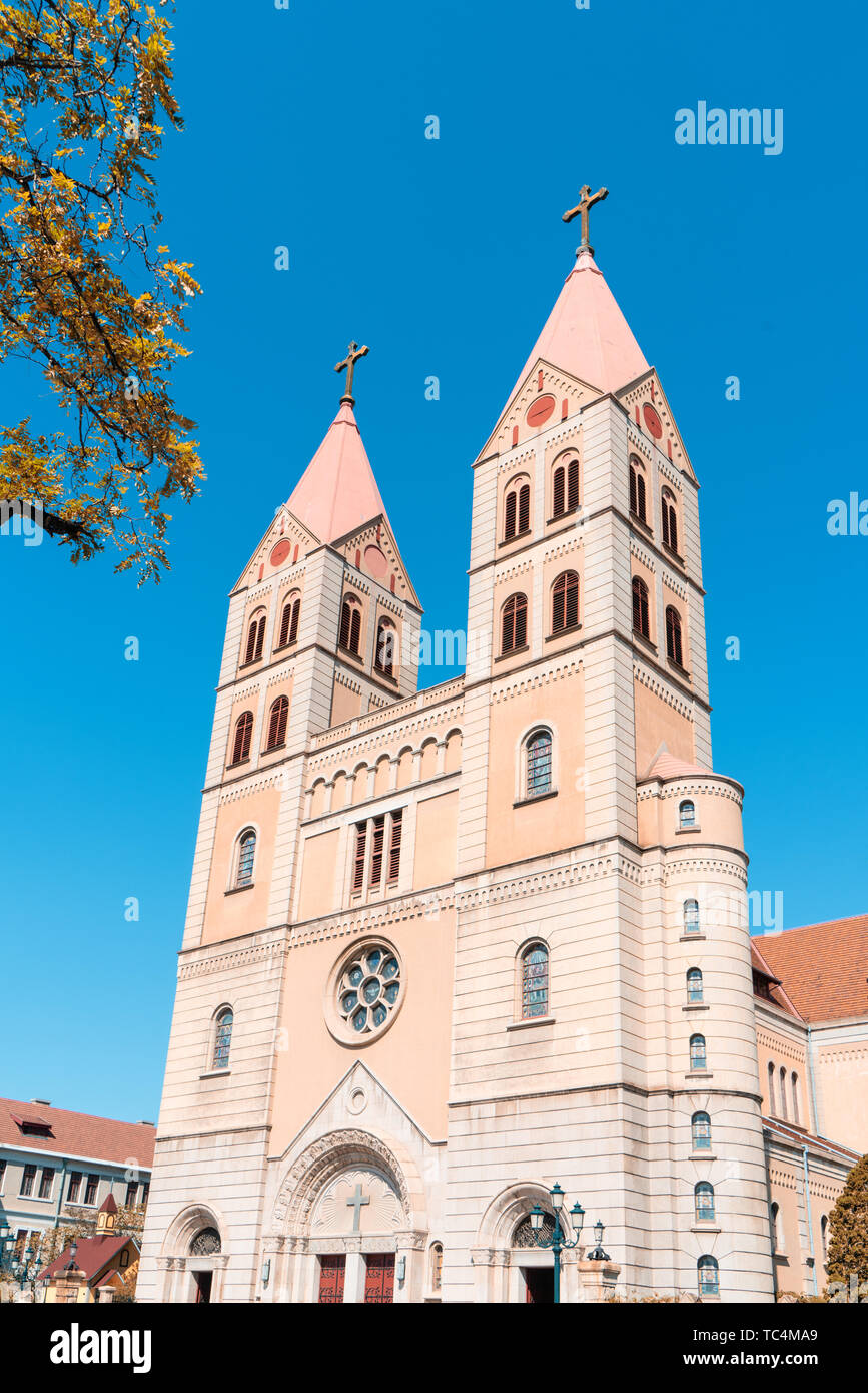 Katholische Kirche Qingdao, Provinz Shandong Stockfoto