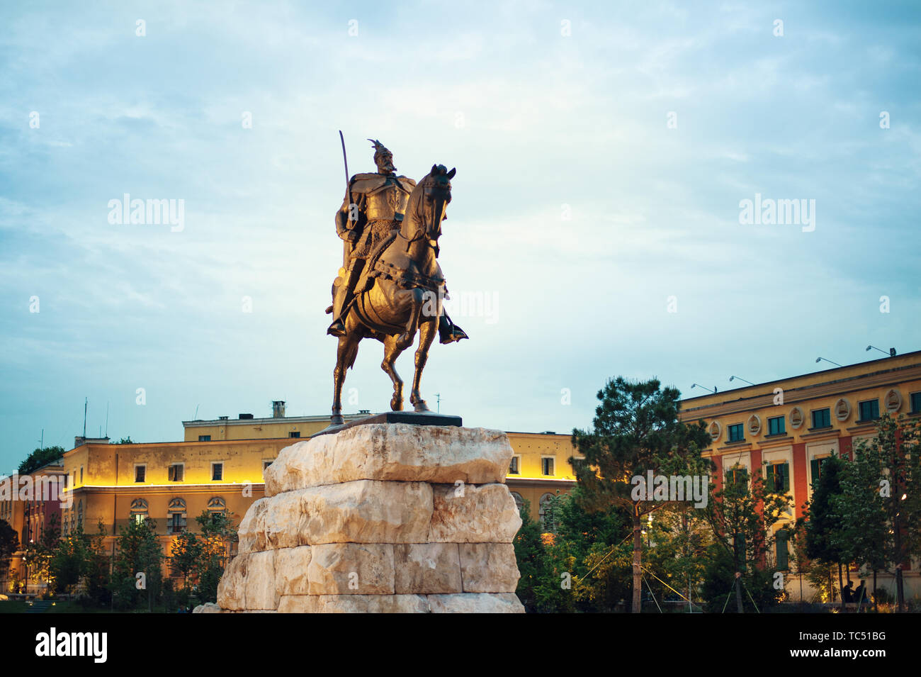 Scanderbeg Square im Zentrum von Tirana, Albanien Stockfoto