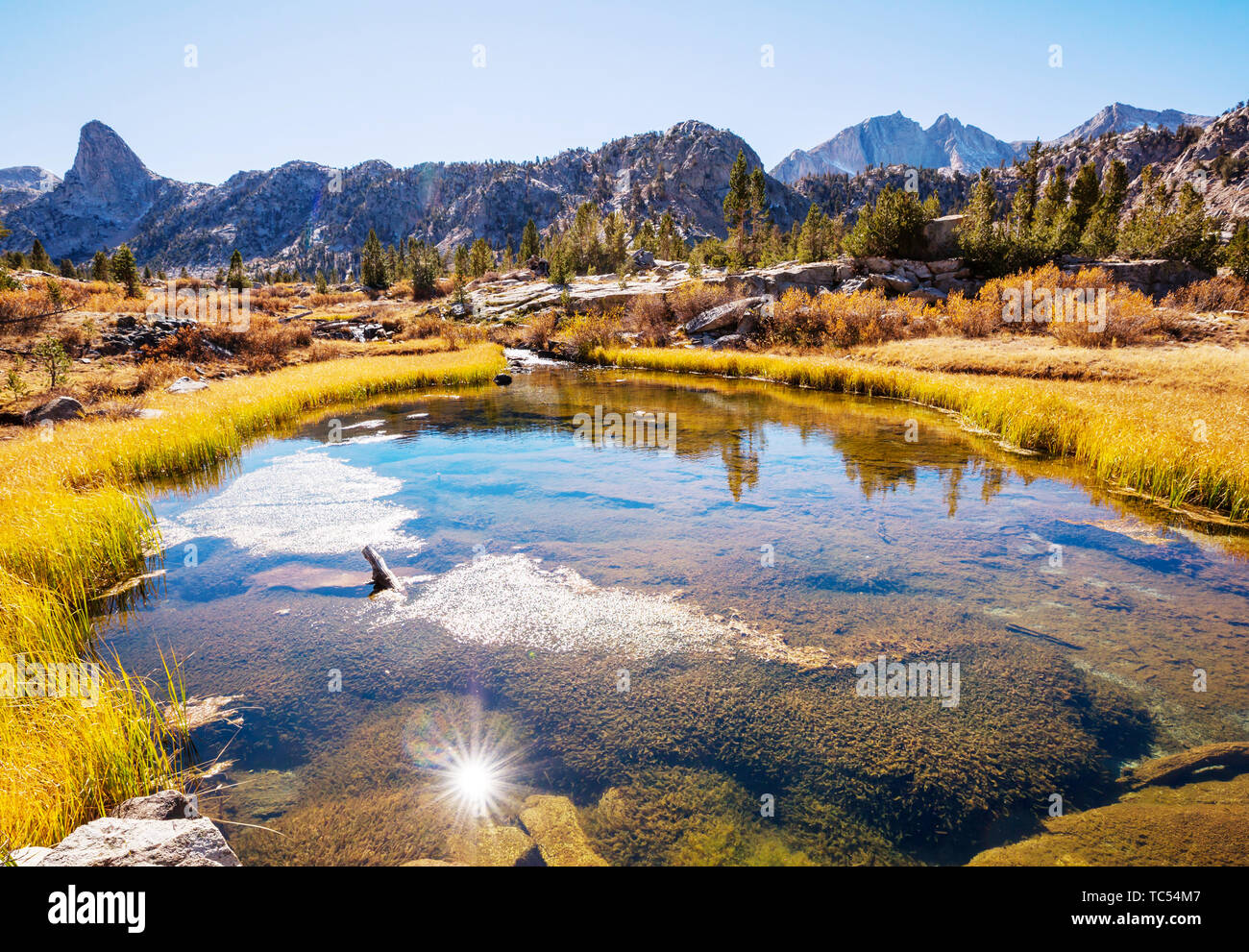 Schöne Natur Szene in Spring Mountains. Sierra Nevada Landschaften. Stockfoto