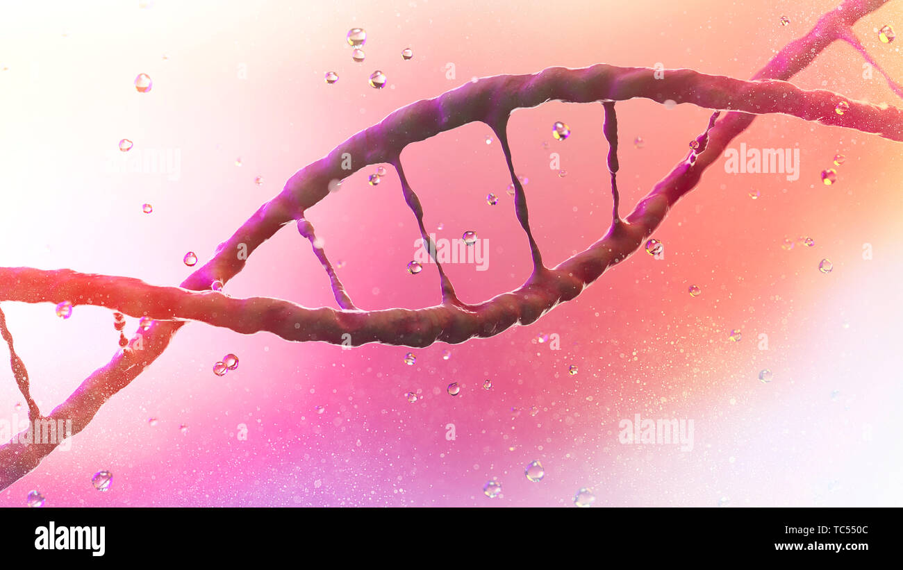DNA Desoxyribonukleinsäure ist ein thread-wie-Kette von Nukleotiden, die genetischen Anweisungen für das Wachstum verwendet. DNA-Helix. Viren Stockfoto