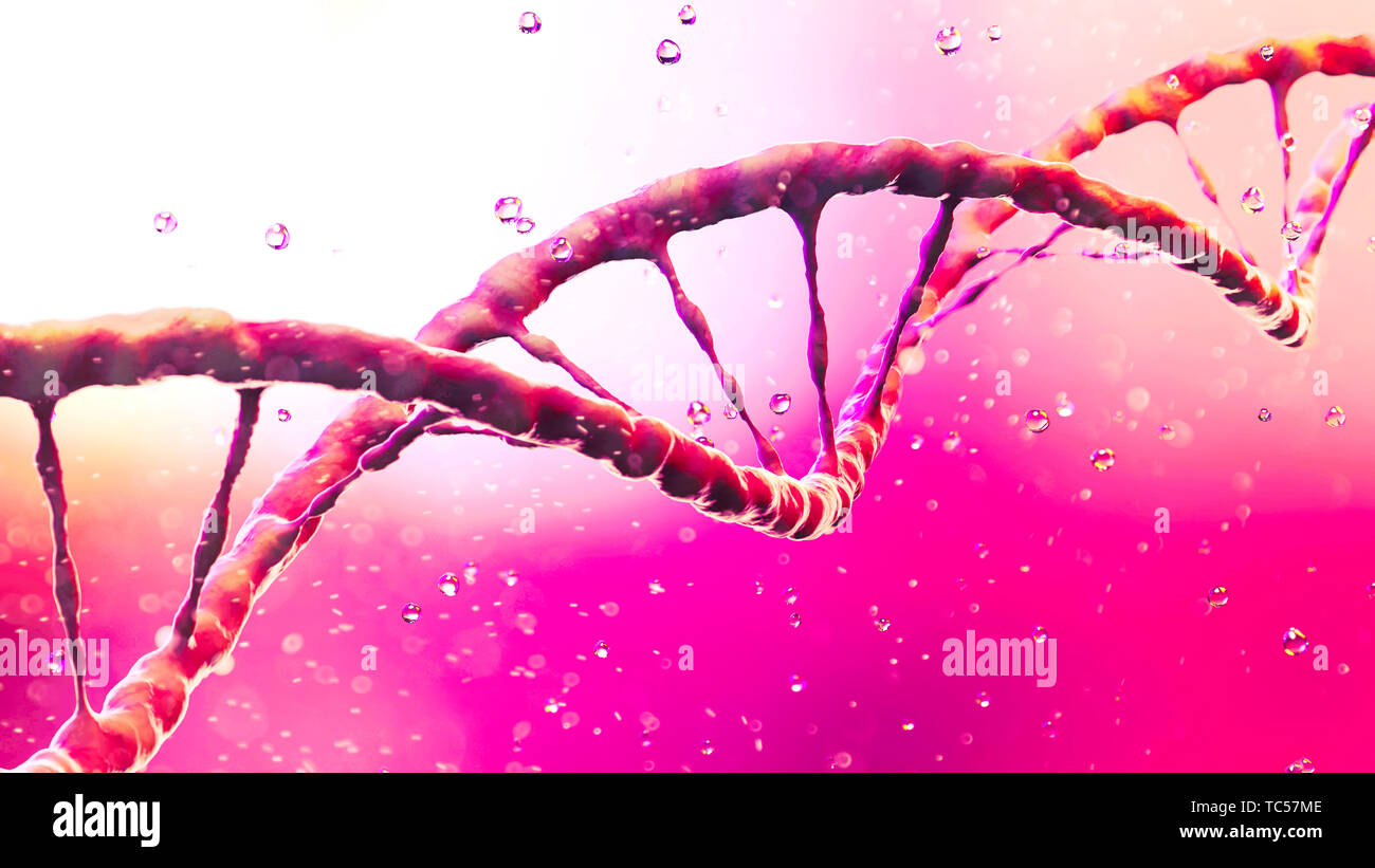 DNA Desoxyribonukleinsäure ist ein thread-wie-Kette von Nukleotiden, die genetischen Anweisungen für das Wachstum verwendet. DNA-Helix. Viren Stockfoto