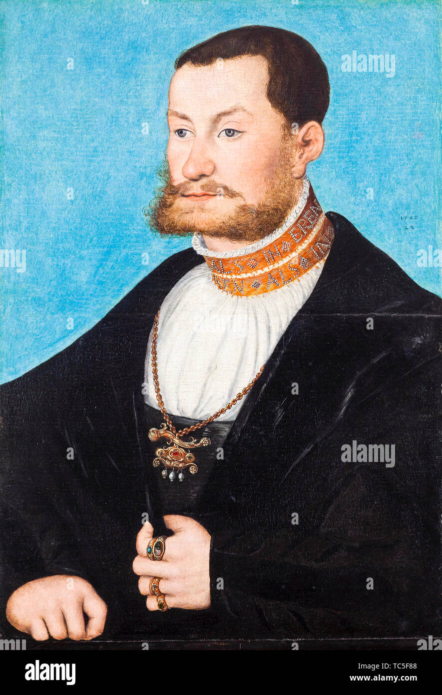 Lucas Cranach der Ältere, Joachim I., Fürst von Anhalt-Dessau, 1509-1561, Portrait Malerei, 1532 Stockfoto