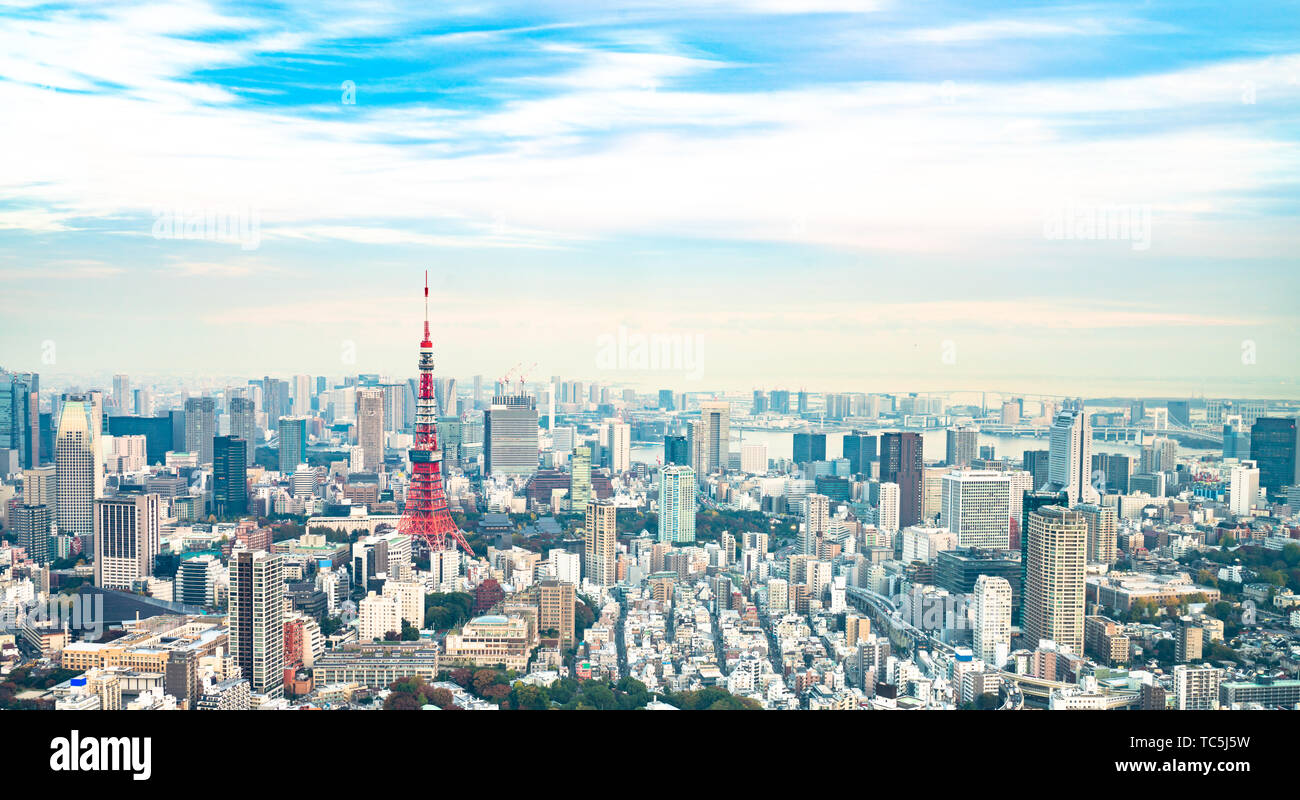 Tokyo Tower, Japan - Kommunikation und Aussichtsturm. Es war der höchste künstliche Struktur in Japan bis 2010, wenn die neuen Tokio Skytree becam Stockfoto